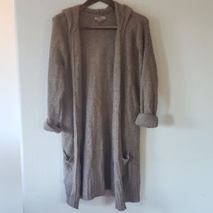 Long hooded cardigan